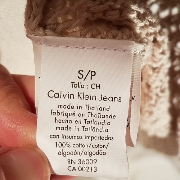 Calvin Klein short sleeve crochet cardi sweater s - Picture 8 of 8